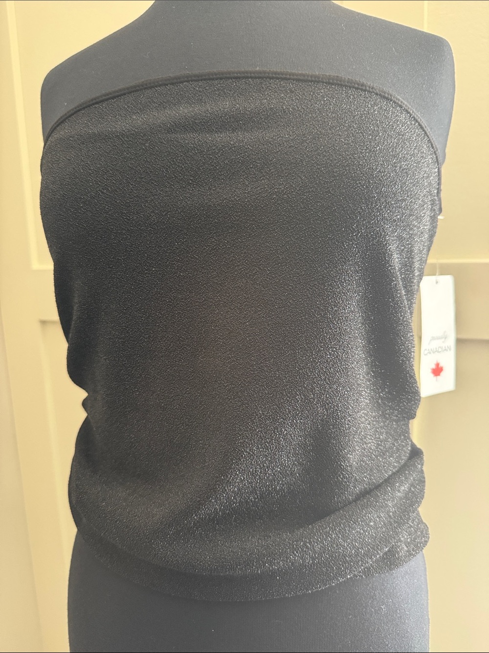 Shimmery Black Strapless Tube Camisole